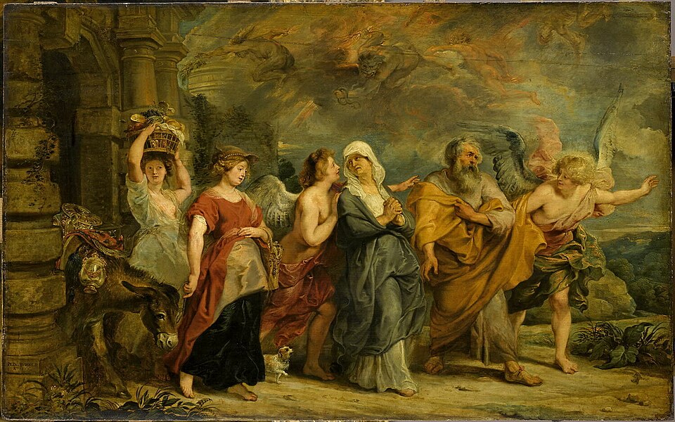 Lot and His Family Leaving Sodom